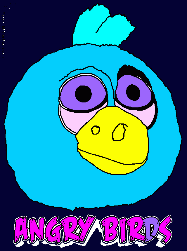 Omalovánka modrý pták.