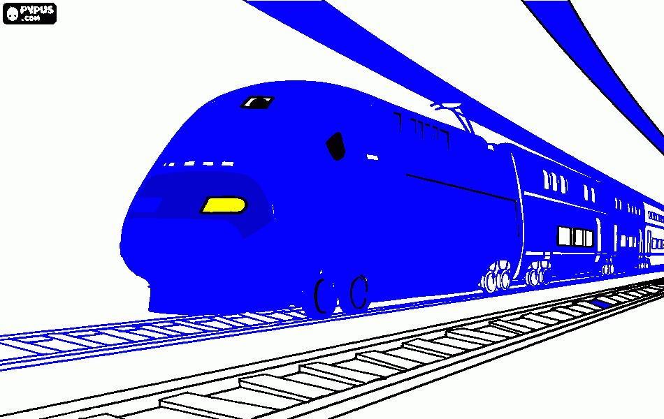 Omalovánka Modrý  český vlak 