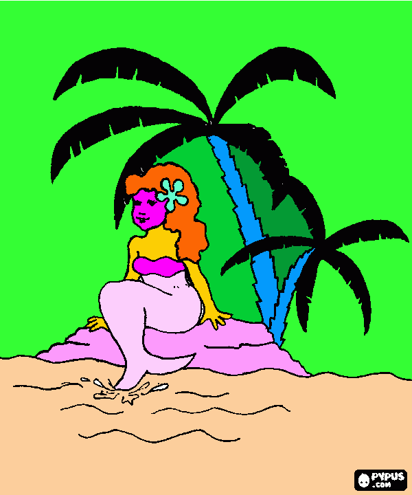 Omalovánka morska pana na ostrove