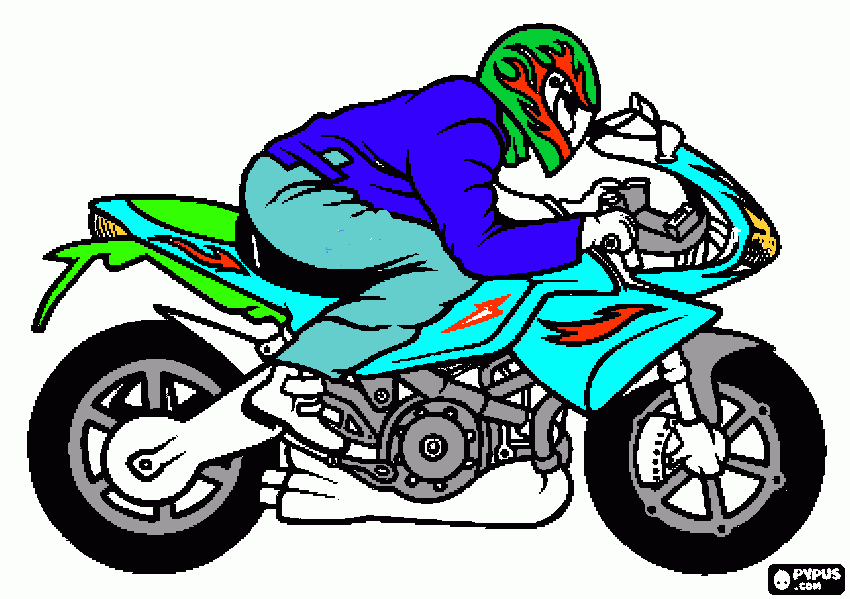 Omalovánka motorkář