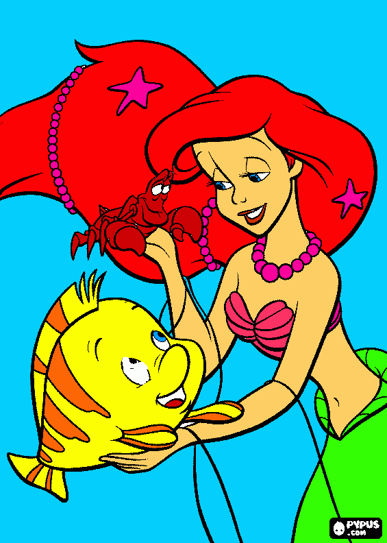 Omalovánka mořska pana ariel