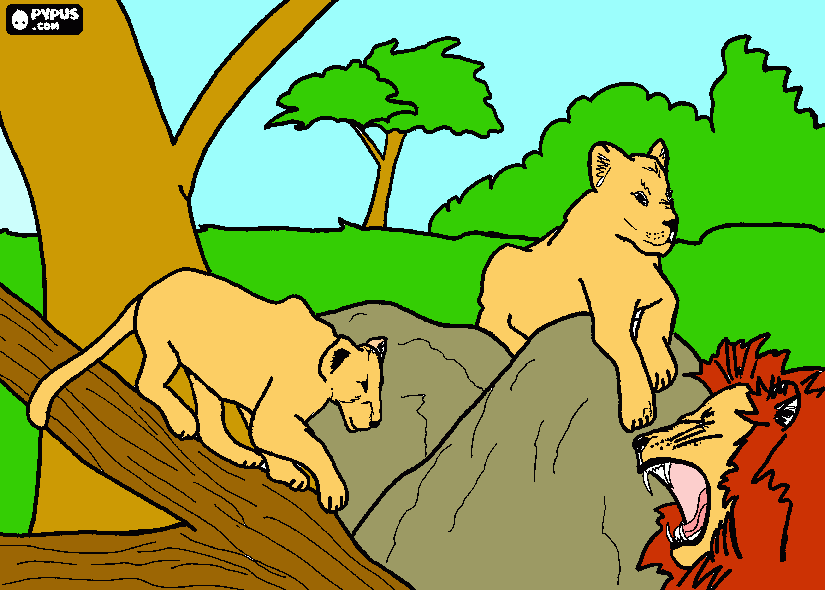 Omalovánka mufasa,sarabi,simba