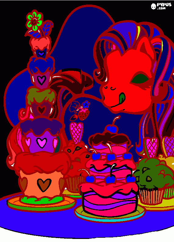 Omalovánka My little pony se sladkostmi v1