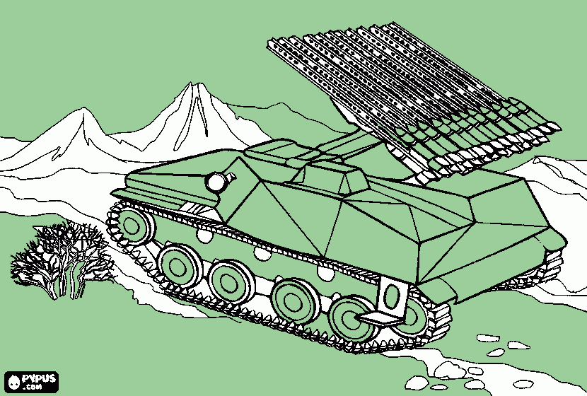 Omalovánka namalovanej tank Peta