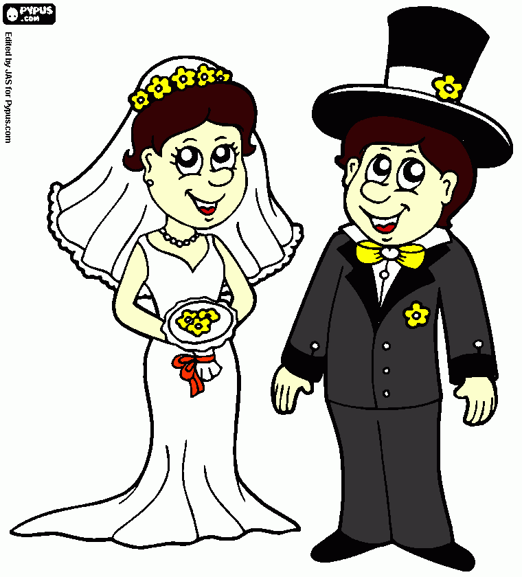 Omalovánka Nevěsta+ženich