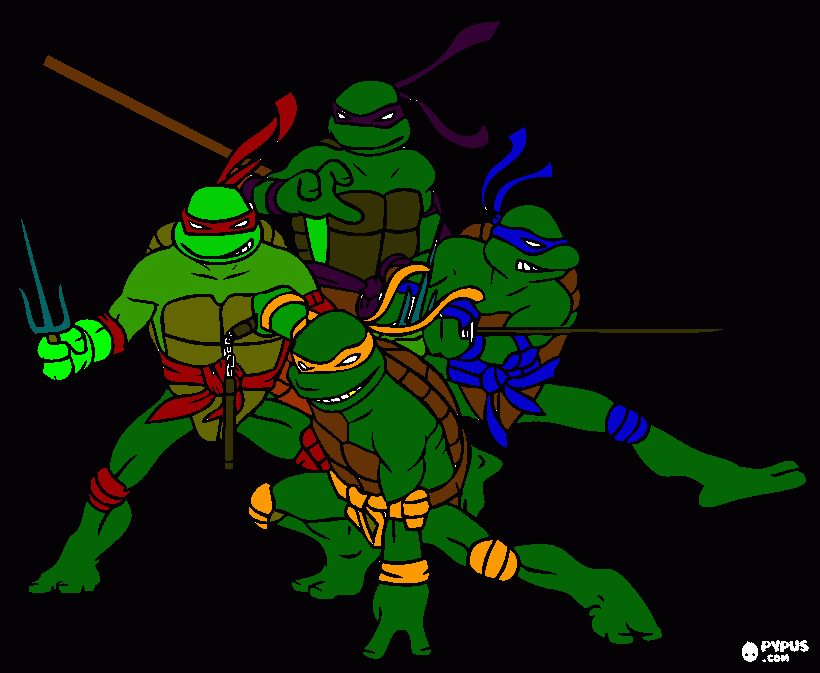 Omalovánka ninja korytnacky