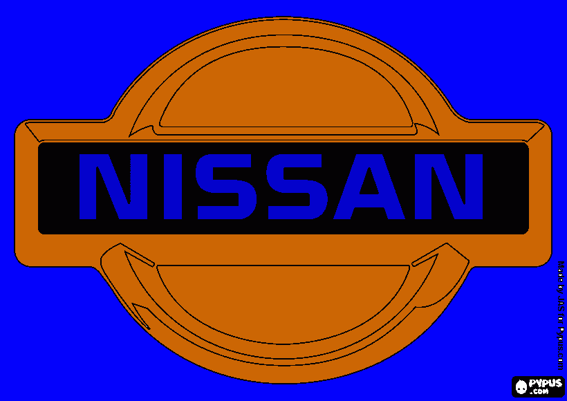 Omalovánka Nissan znak na autě