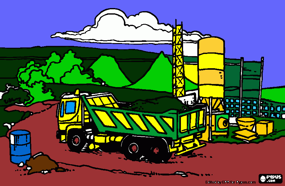 Omalovánka nákladní auto co vozí hlínu