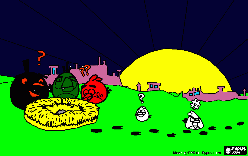 Omalovánka Nález zlobivých ptáků i vajíčka