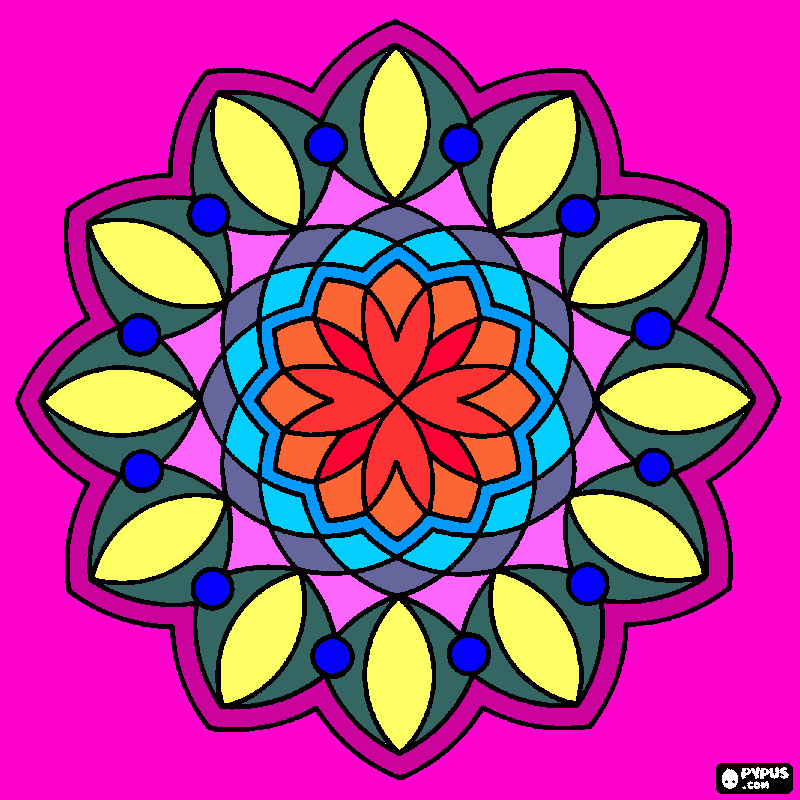 Omalovánka  OMALOVÁNKA KVĚTINA MANDALA