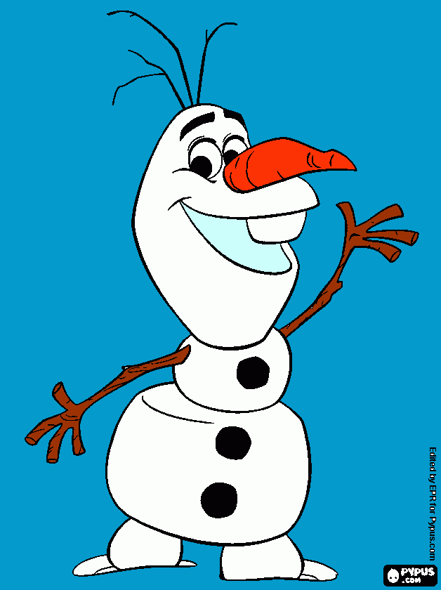 Omalovánka omalovánka Olaf,legrační sněhulák