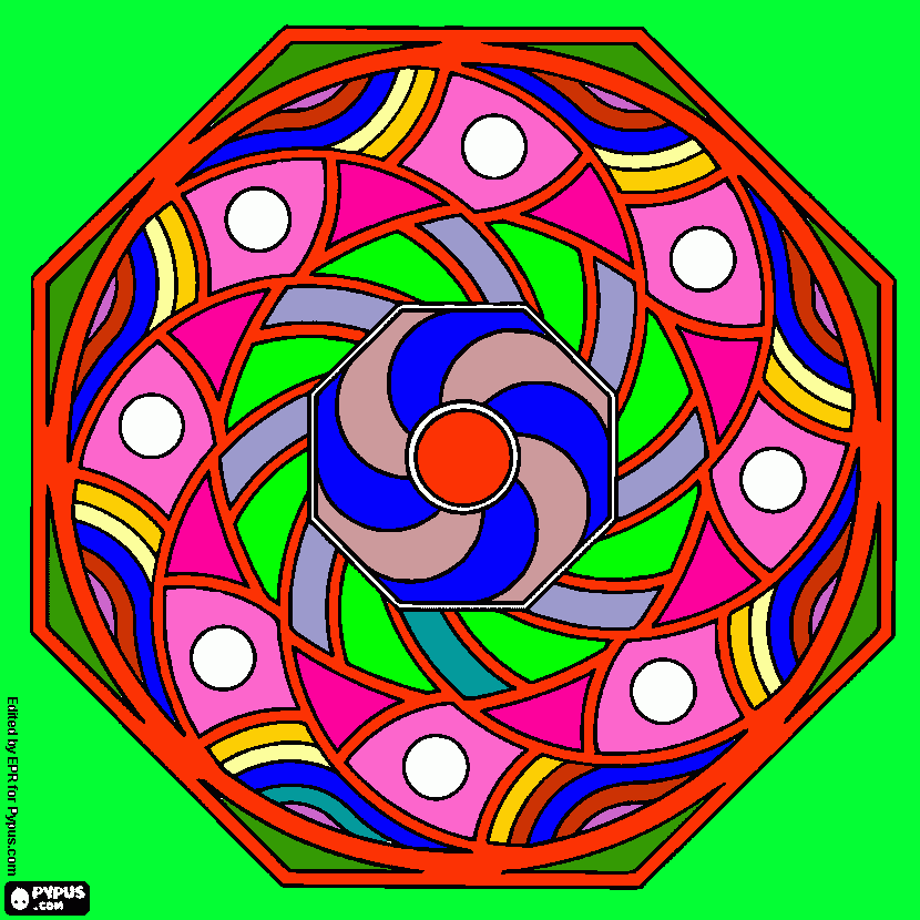 Omalovánka  omalovánka osmboká mandaly