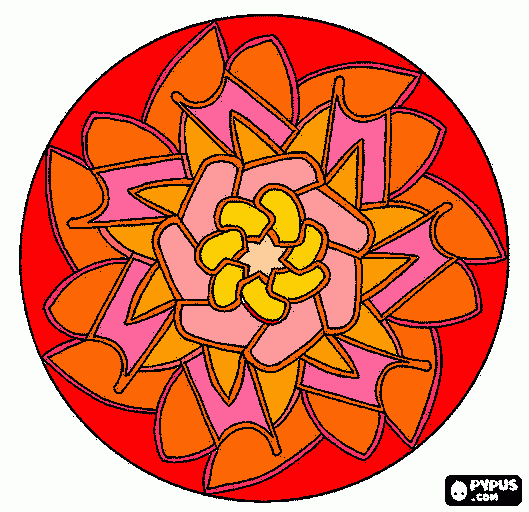 Omalovánka oranžová mandala
