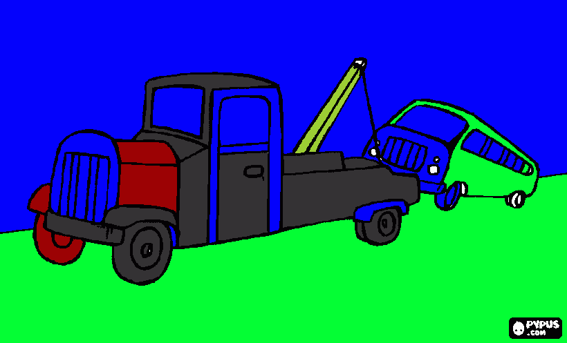 Omalovánka otahovačka veze na bouraneho aoutobuse filpek