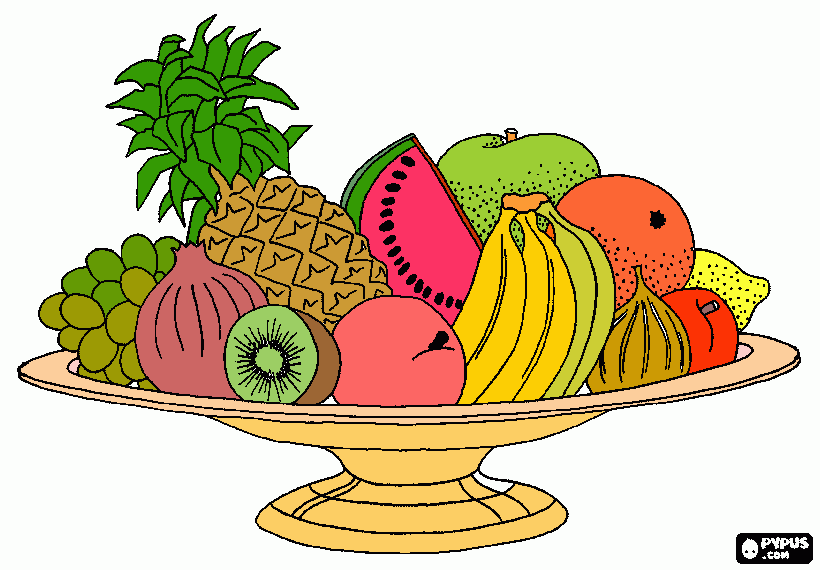Omalovánka ovoce mísa