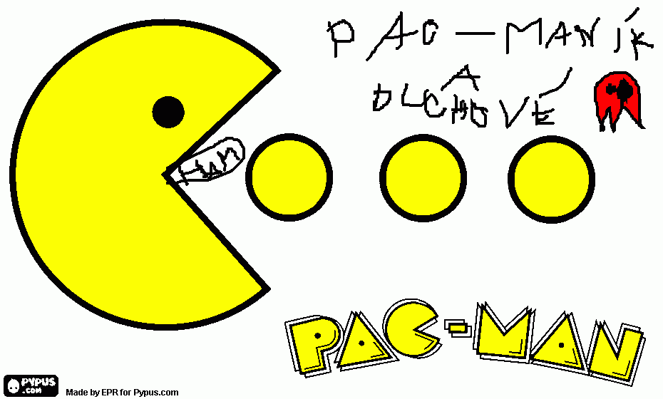 Omalovánka pac-maník a duchové (ham)
