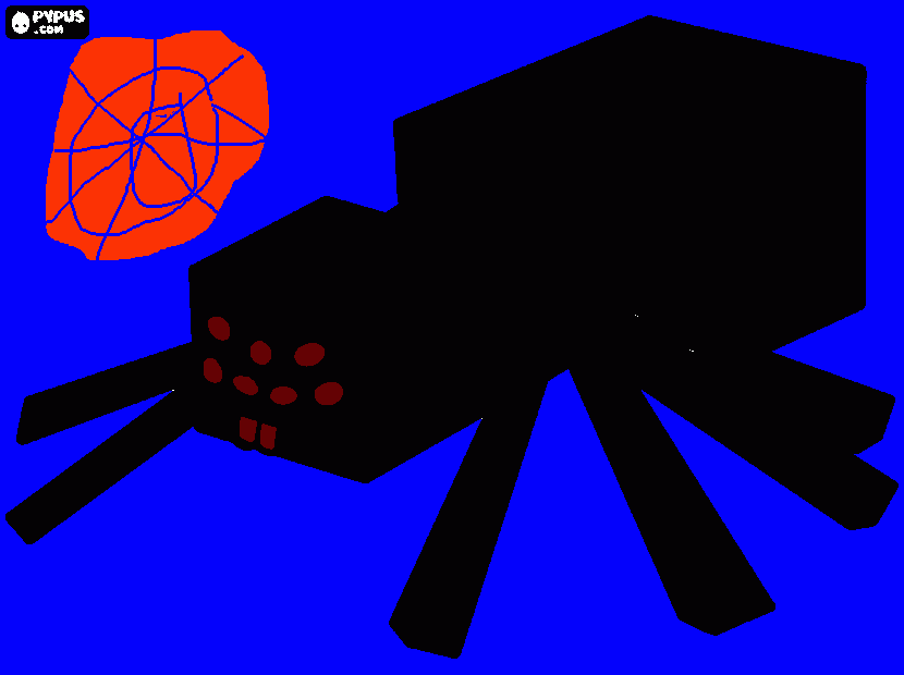 Omalovánka Pavouk z minecraftu