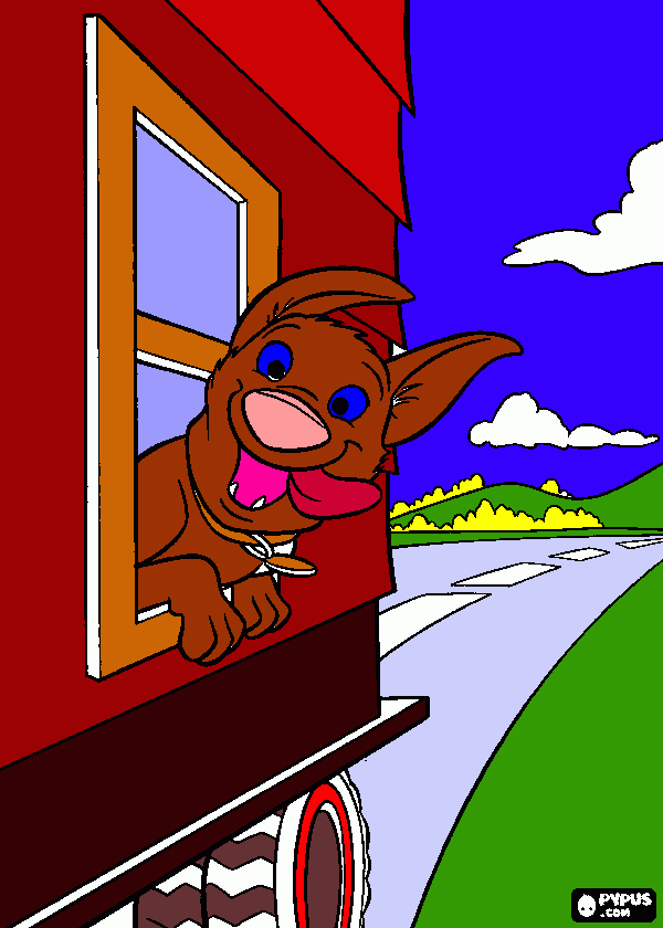 Omalovánka Pejsek v okně