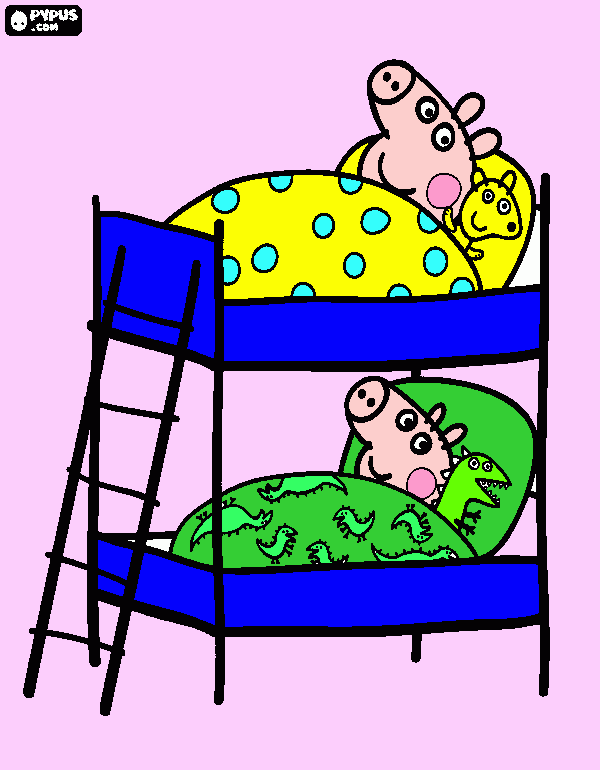 Omalovánka PEPA A TOMÁŠ JSOU V POSTELI