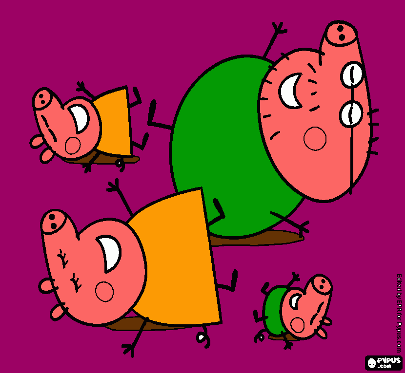 Omalovánka Pepa s rodinou v blate