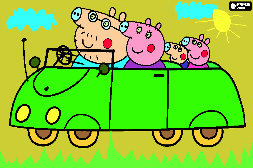 Omalovánka Peppa v aute