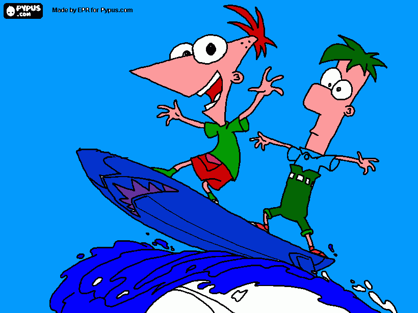 Omalovánka phineas a ferb