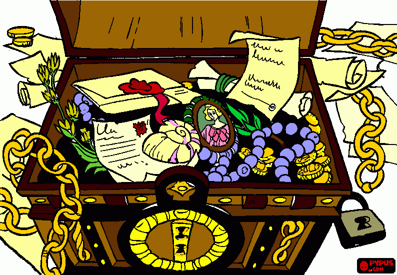 Omalovánka piracka truhla