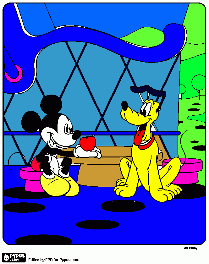 Omalovánka Pluto a Mickey