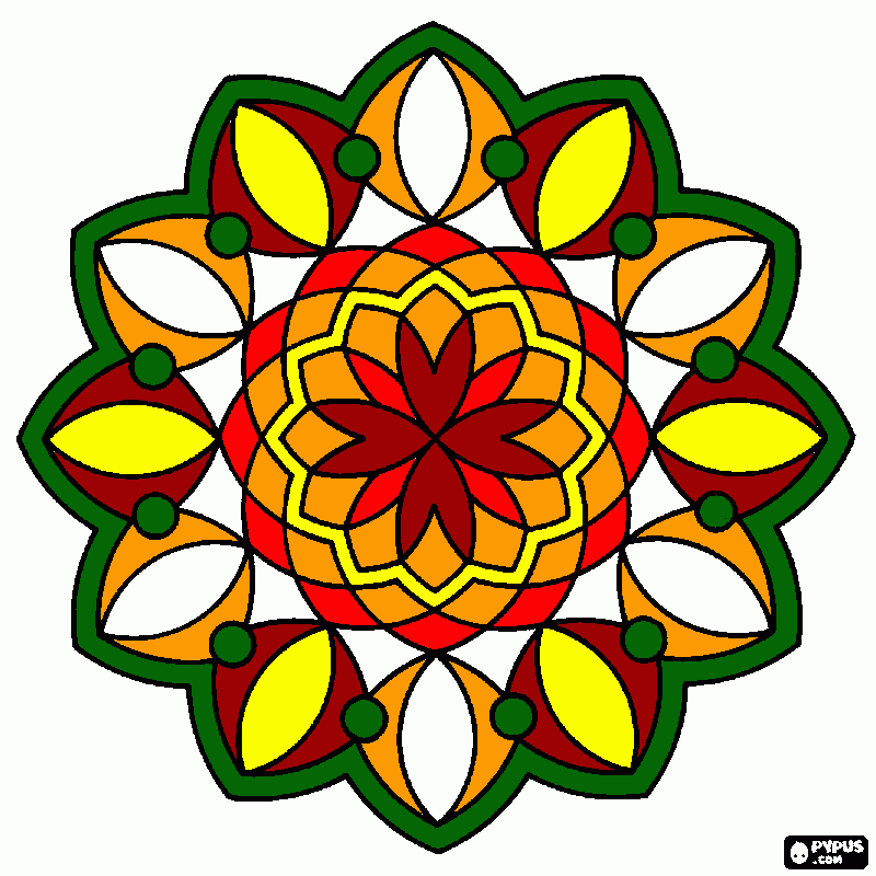 Omalovánka Podzimní mandala