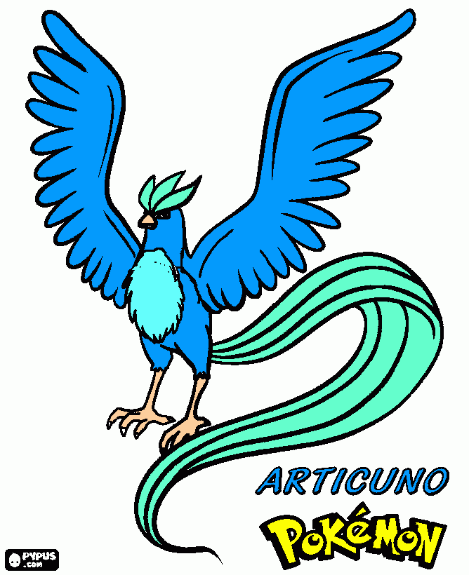 Omalovánka pokemon artikuno