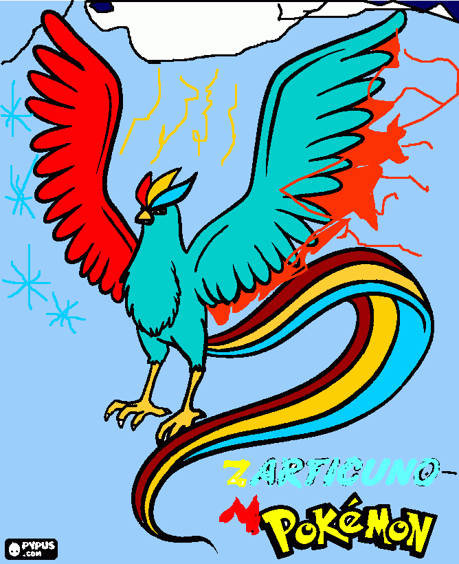 Omalovánka pokemon zartikunom