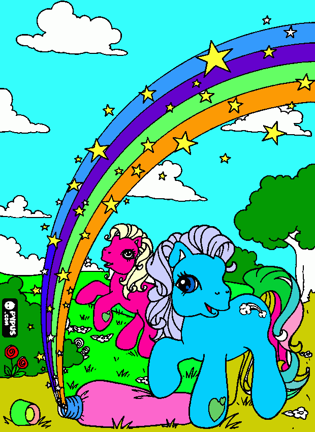 Omalovánka pony a duha