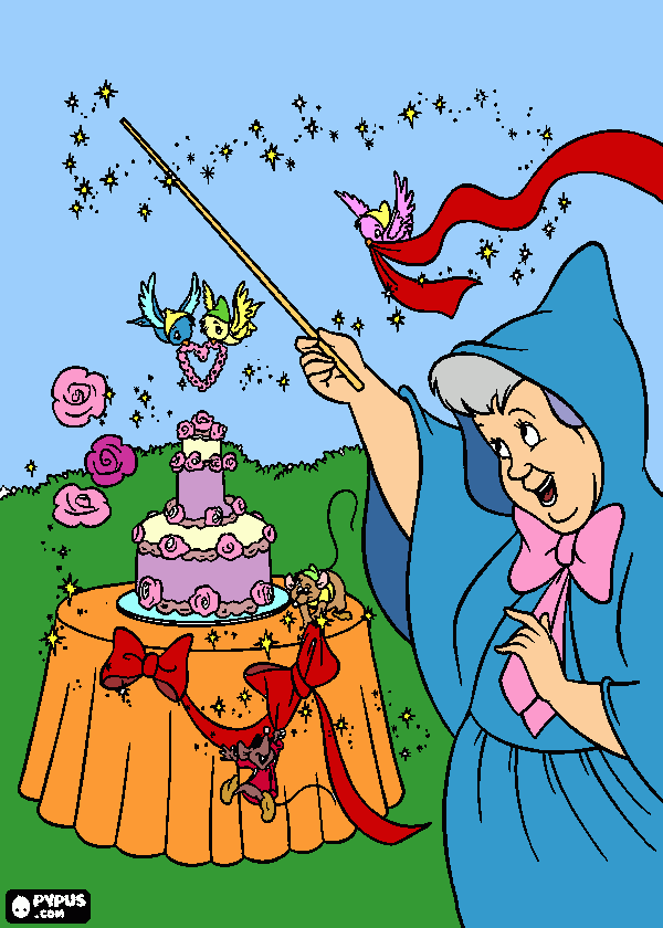 Omalovánka popelka- víla