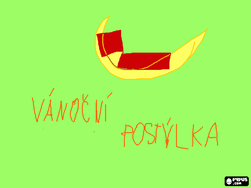 Omalovánka postýlka vánoční