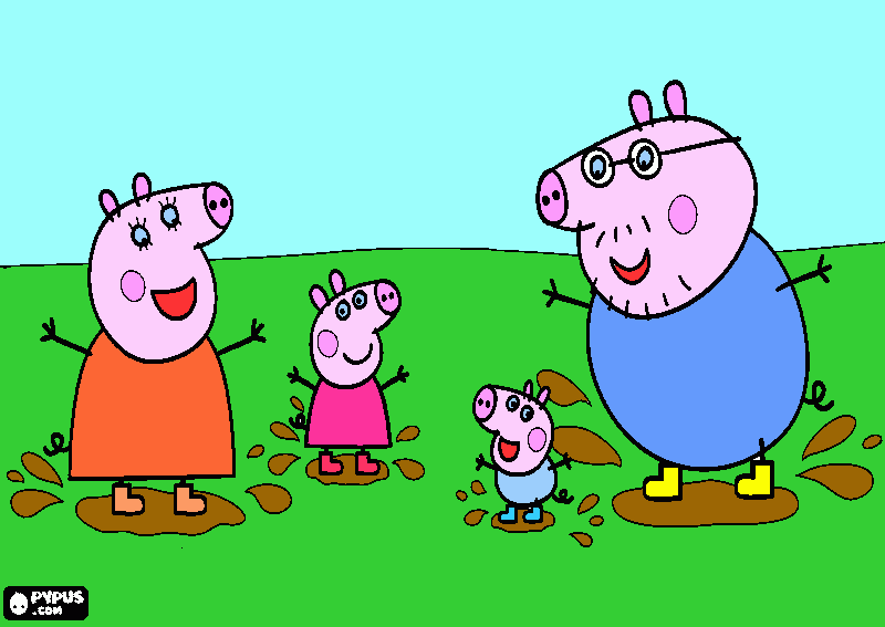 Omalovánka Prasátka v kalužích