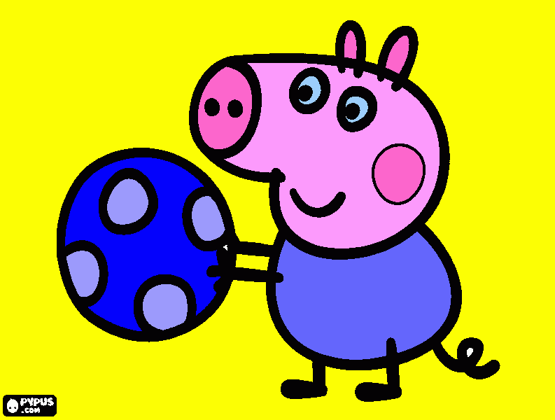 Omalovánka Prasátko Tom s míčem