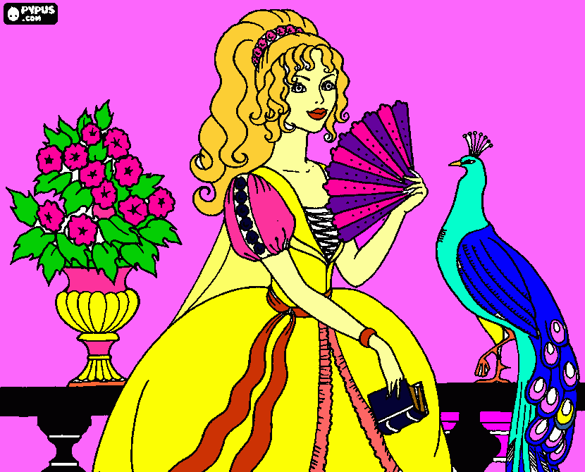 Omalovánka Princezna s pávem