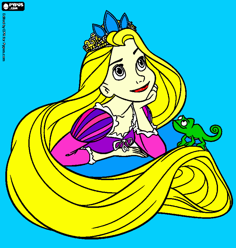 Omalovánka princezná na vlásku