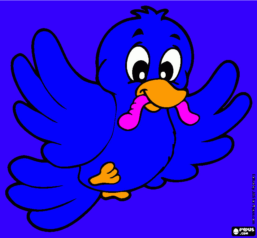 Omalovánka ptáček Blue s červíkem