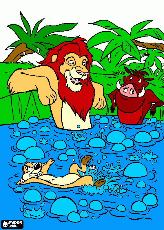 Omalovánka pumba-simba,timon