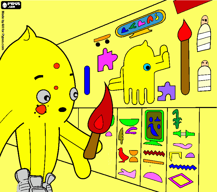 Omalovánka pypus v egyptě