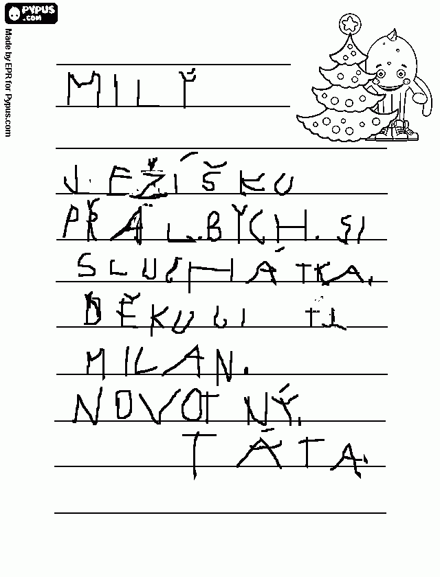 Omalovánka přání Ježíškovi