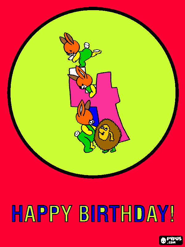 Omalovánka Přání k 4. narozeninám