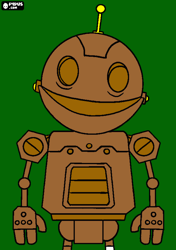 Omalovánka robot se divá na hvězdy z trávy