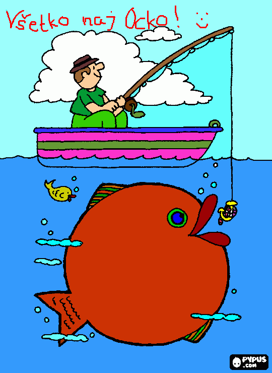 Omalovánka Rybčka veľkej ryby k narodkám