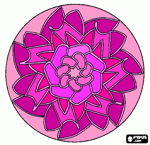 Omalovánka růžová mandala