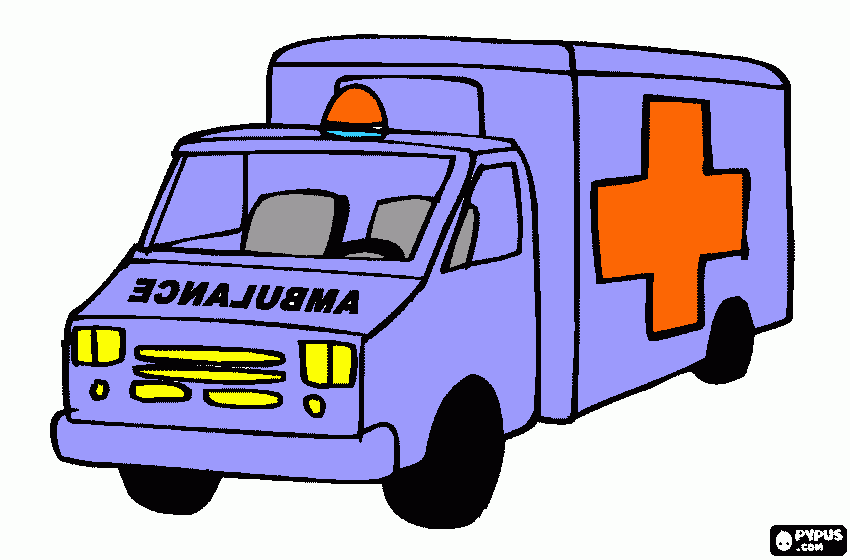 Omalovánka Sanitka jede k nemocnici