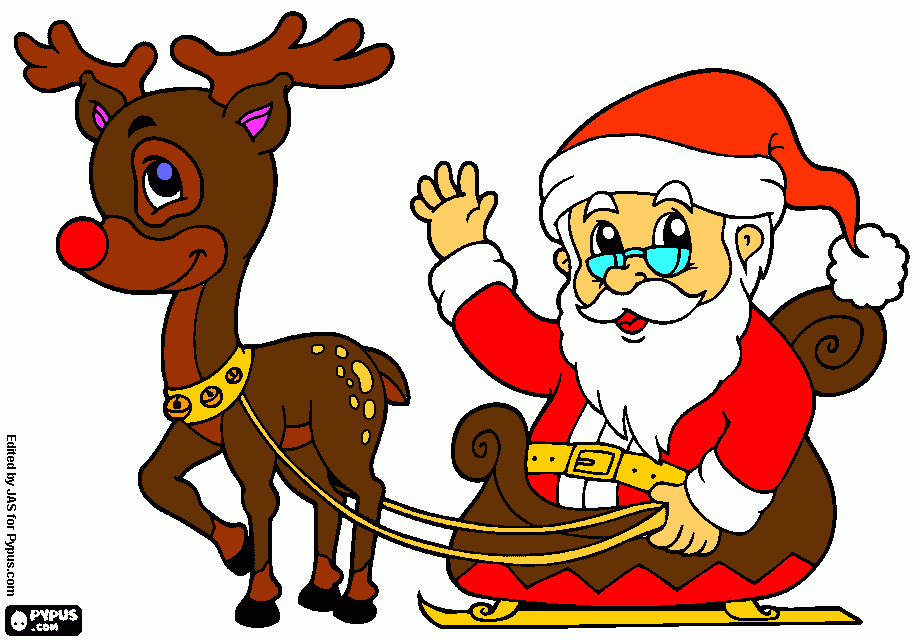 Omalovánka santa so sobom