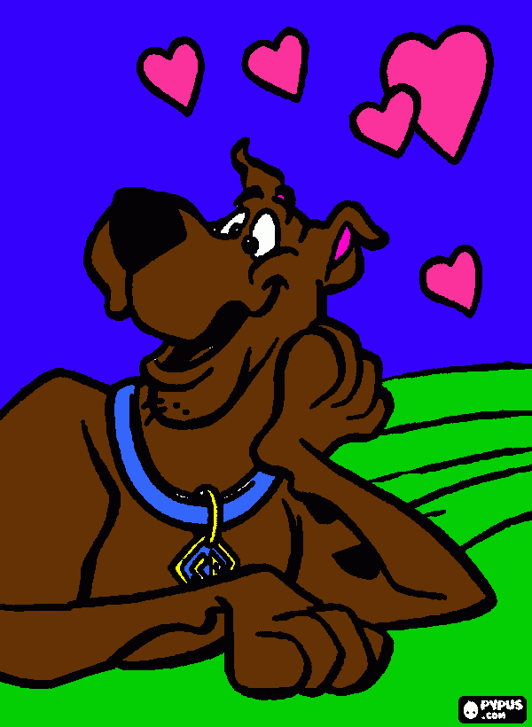 Omalovánka scooby doo je v lásce