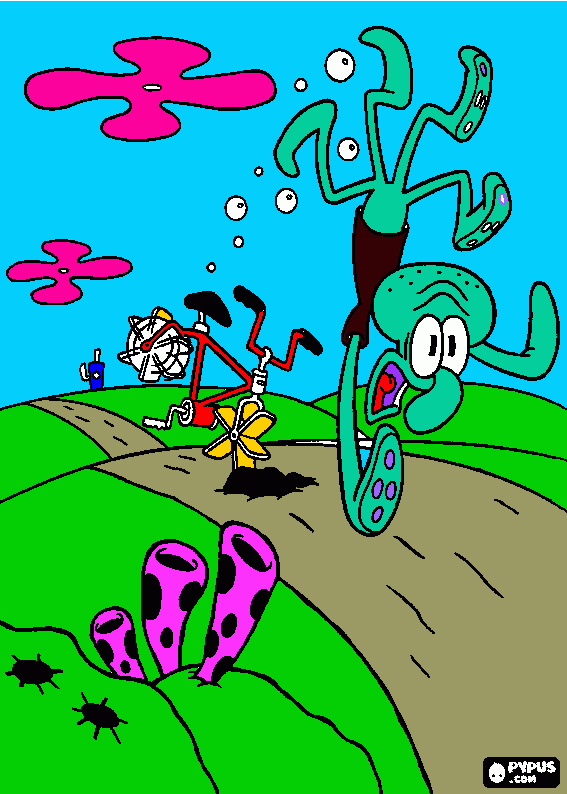 Omalovánka sepijak leti